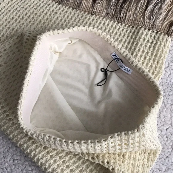 Zara mesh fringed hem midi skirt M - Picture 6 of 16